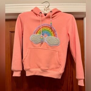 Lola + The Boys Pink Rainbow Hoodie
